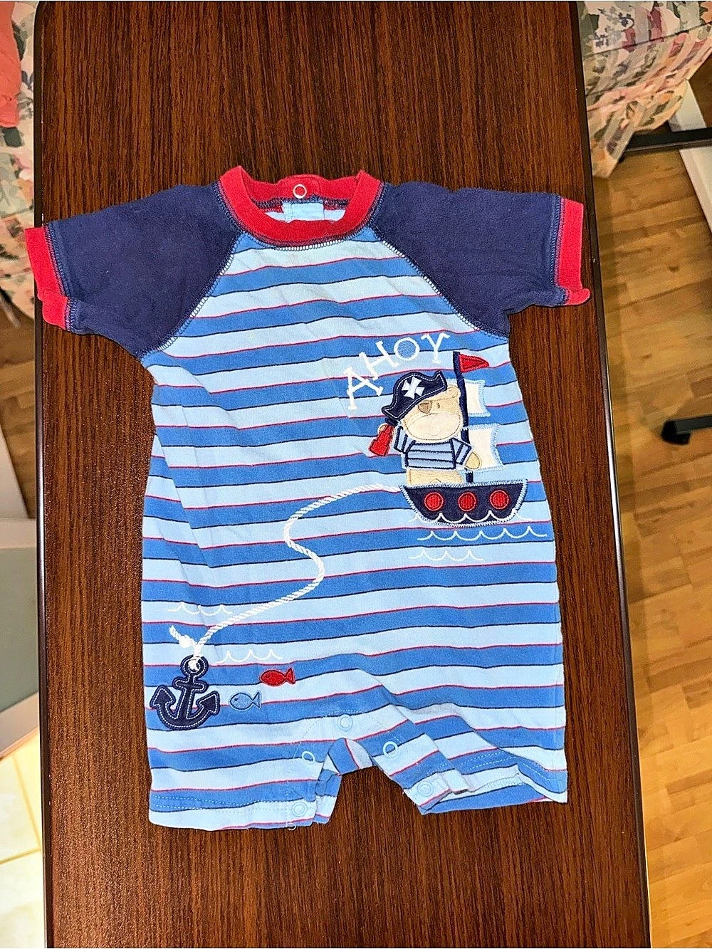 Jumping Beans Striped Sailboat Romper